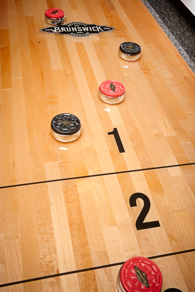 Premier 12' Weathered Oak 2 PC Playfield, Shuffleboard Table - 145.9"L x 28.4"W x 32.1"H