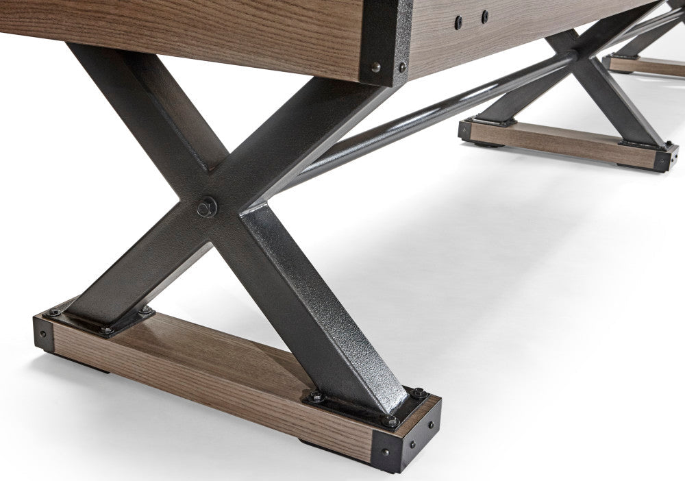 Premier 12' Weathered Oak, Shuffleboard Table - 145.9"L x 28.4"W x 32.1"H