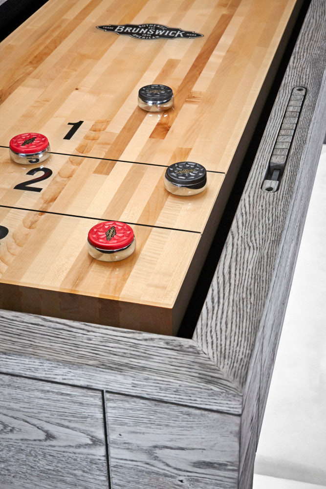Sanibel 12' Rustic Grey 2 PC Playfield, Shuffleboard Table - 145.9"L x 28.4"W x 32.1"H