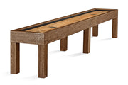 Sanibel 14' Rustic Dark Brown 2 PC Playfield, Shuffleboard Table - 169.9"L x 28.4"W x 32.1"H