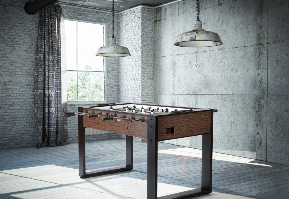 Corner Kick Foosball Table - Weathered Oak - 55.1"L x 24.9"W x 36"H