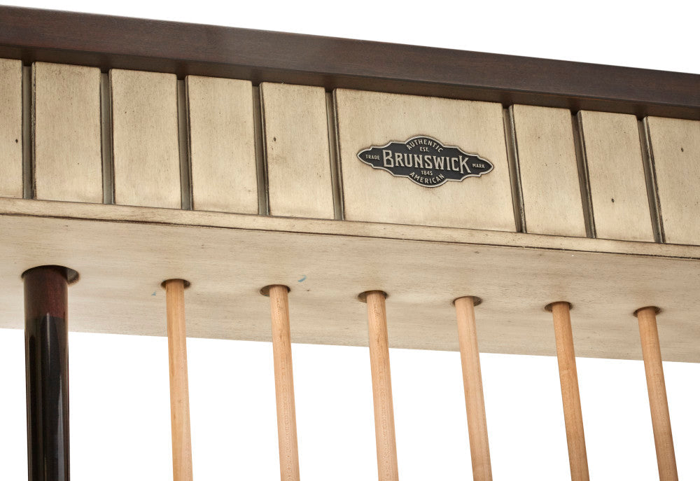 The Henderson Cue Rack - 2 Tone Aged Linen / Walnut 61.4"L x 31.25"W x 7.1"D