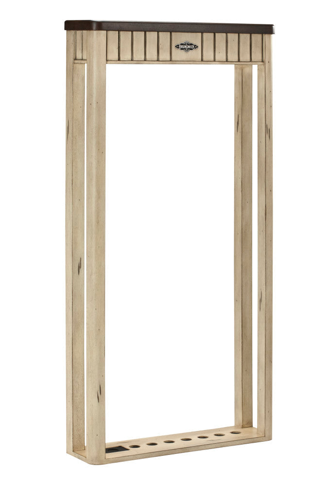 The Henderson Cue Rack - 2 Tone Aged Linen / Walnut 61.4"L x 31.25"W x 7.1"D