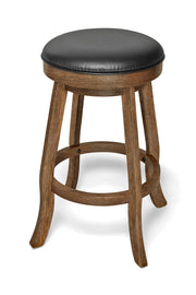 Traditional Backless Pub Stool - Rustic Dark Brown  -