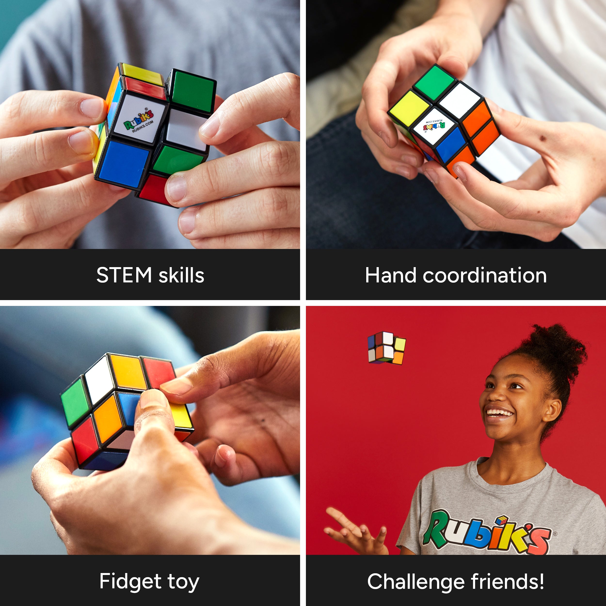 Rubik's Cube, The Official 2x2 Rubik's Cube, Mini Problem-Solving Brain Teaser, Classic Color-Matching Puzzle, Fidget Toy, Sensory Puzzle for Adults, Teens, Kids, for Ages 8 & Up