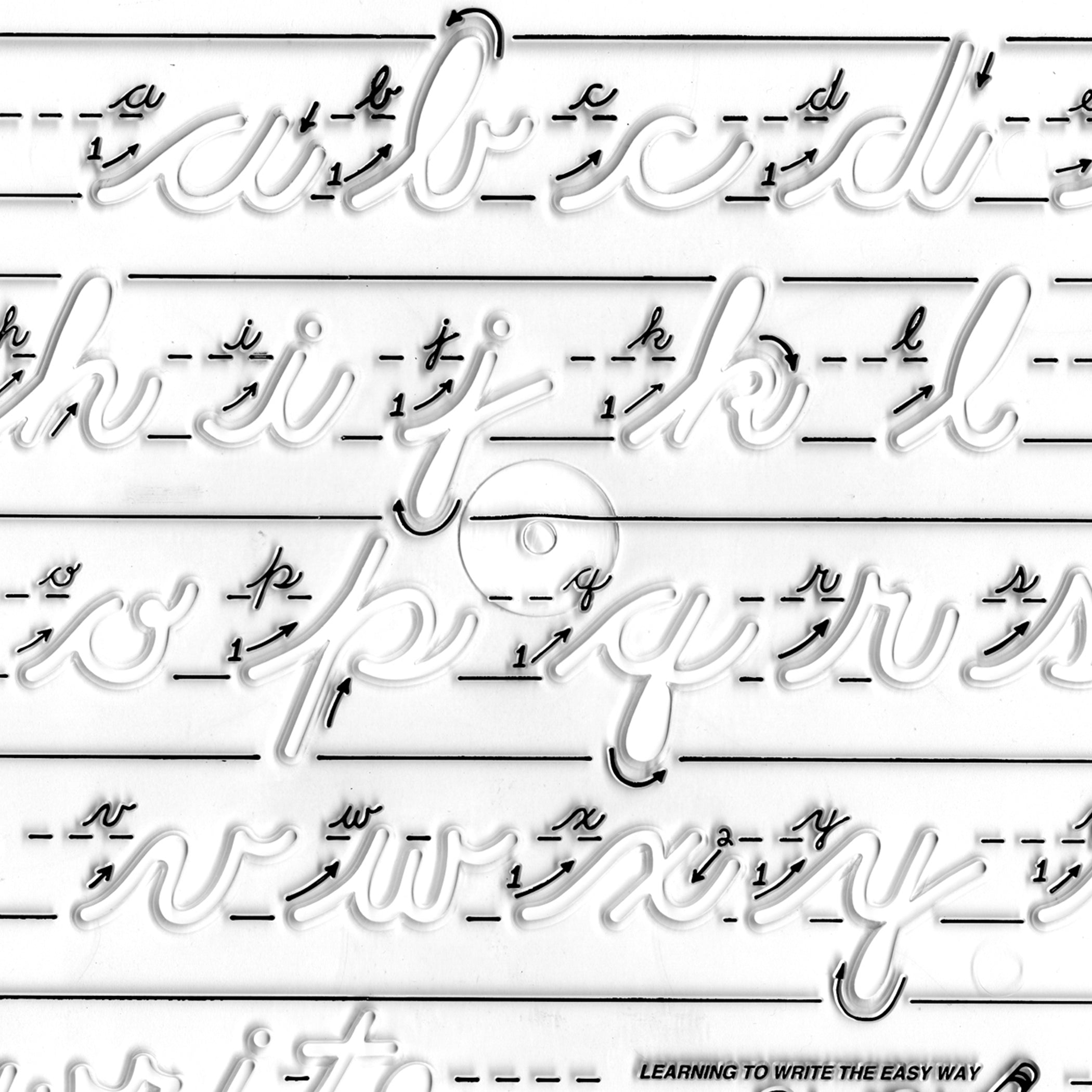 Handwriting Instruction Guide Template, Lowercase Cursive