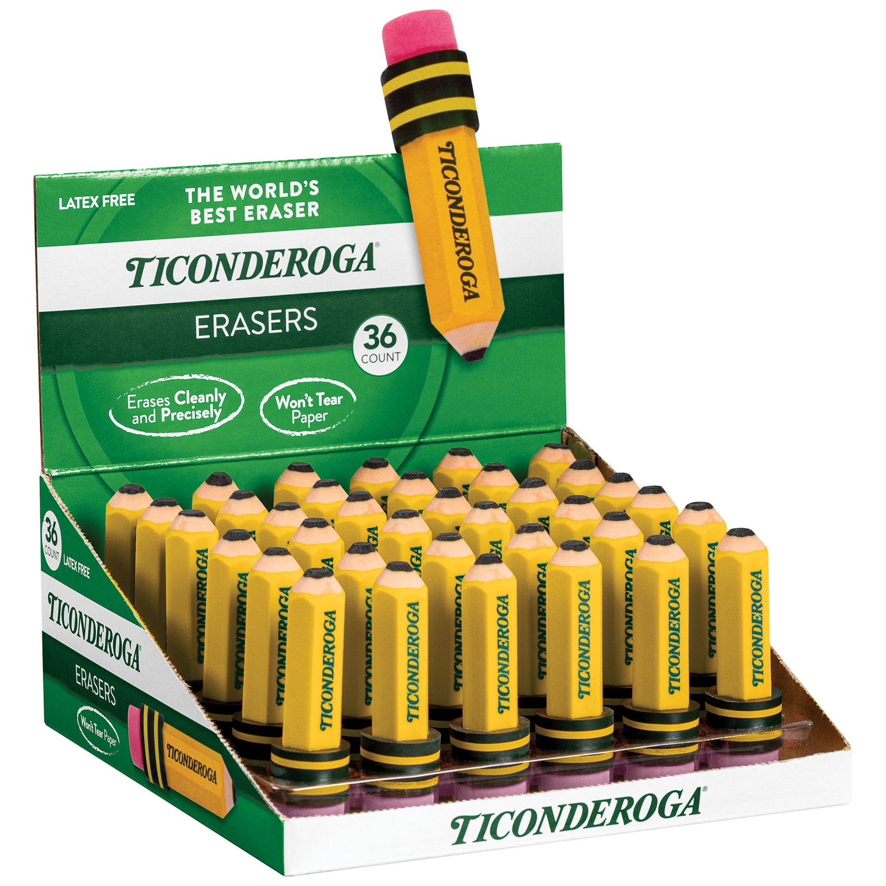 Pencil Shaped Erasers, Pack of 36