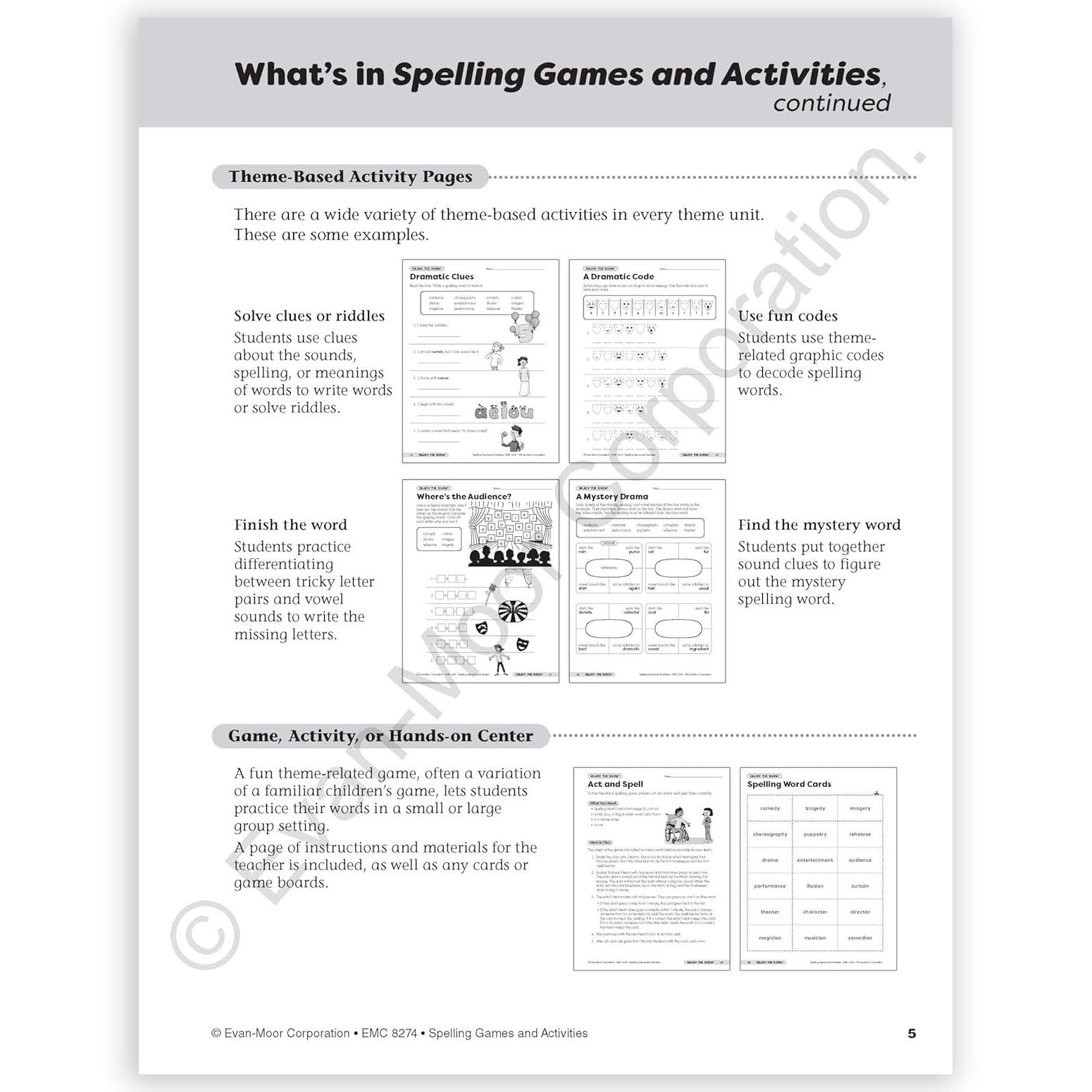 Spelling Games and Activities, Grade 4