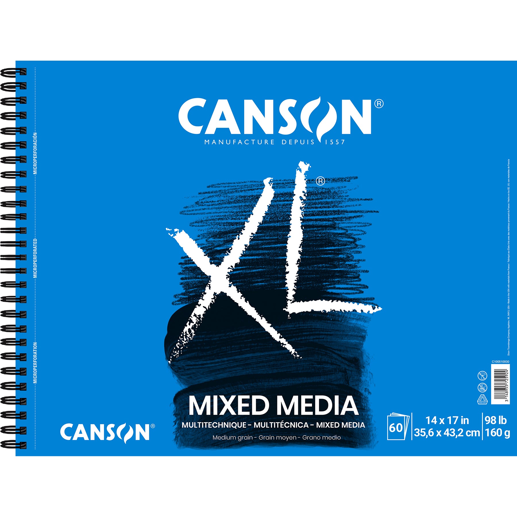 XL Series Mixed Media Pad, Side Wire Binding, 60 Sheet, 14x17 inch, 1 Count