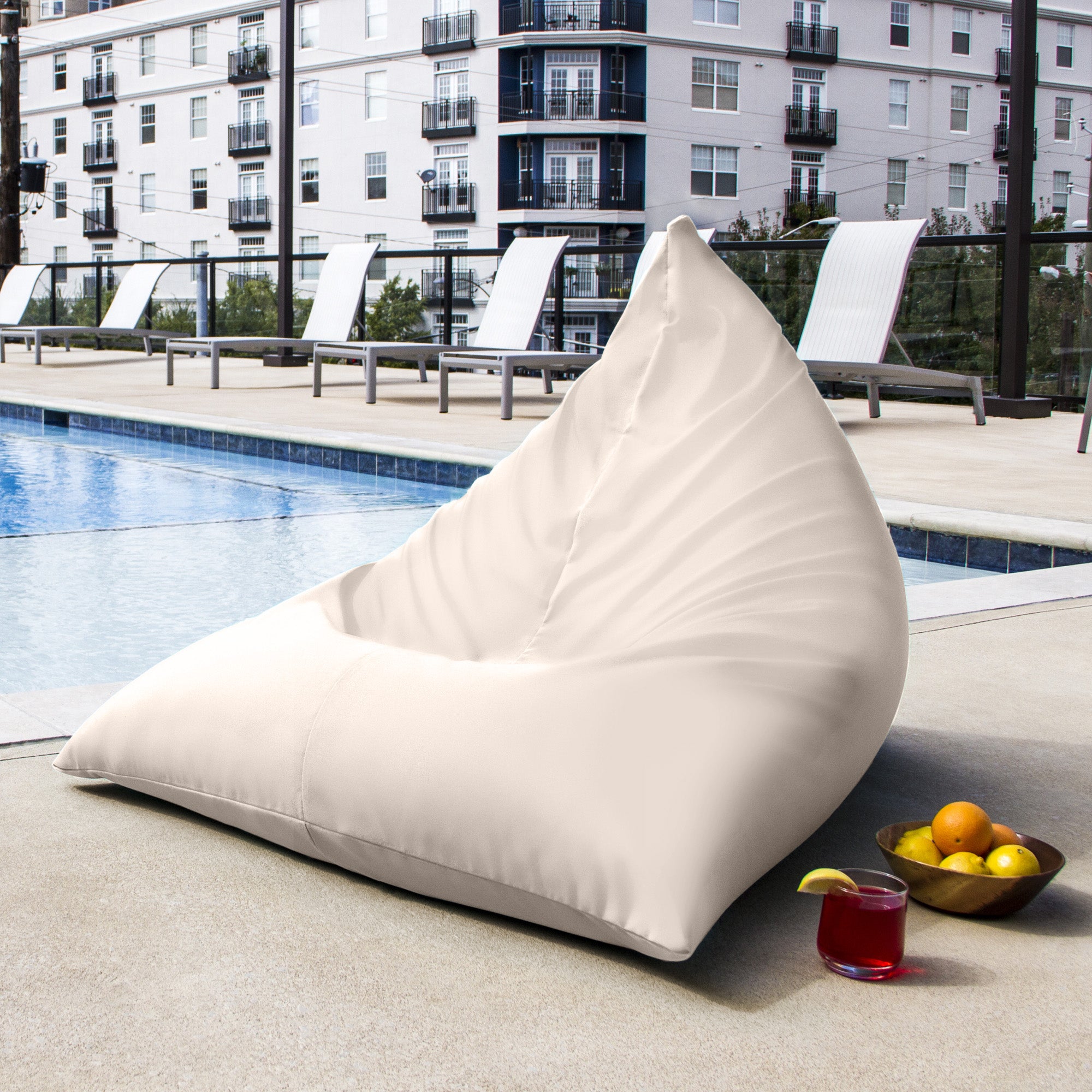 Jaxx Twist Outdoor Bean Bag Chair, Pearl