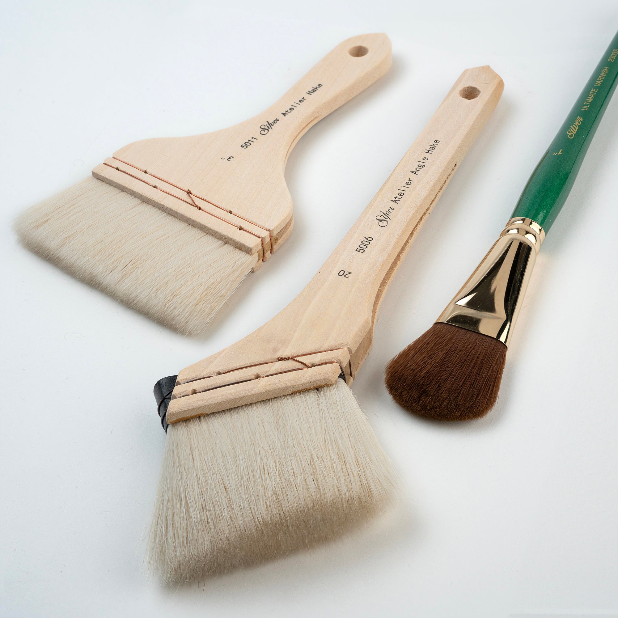 Silver Varnish/Hake, 3 Brushes