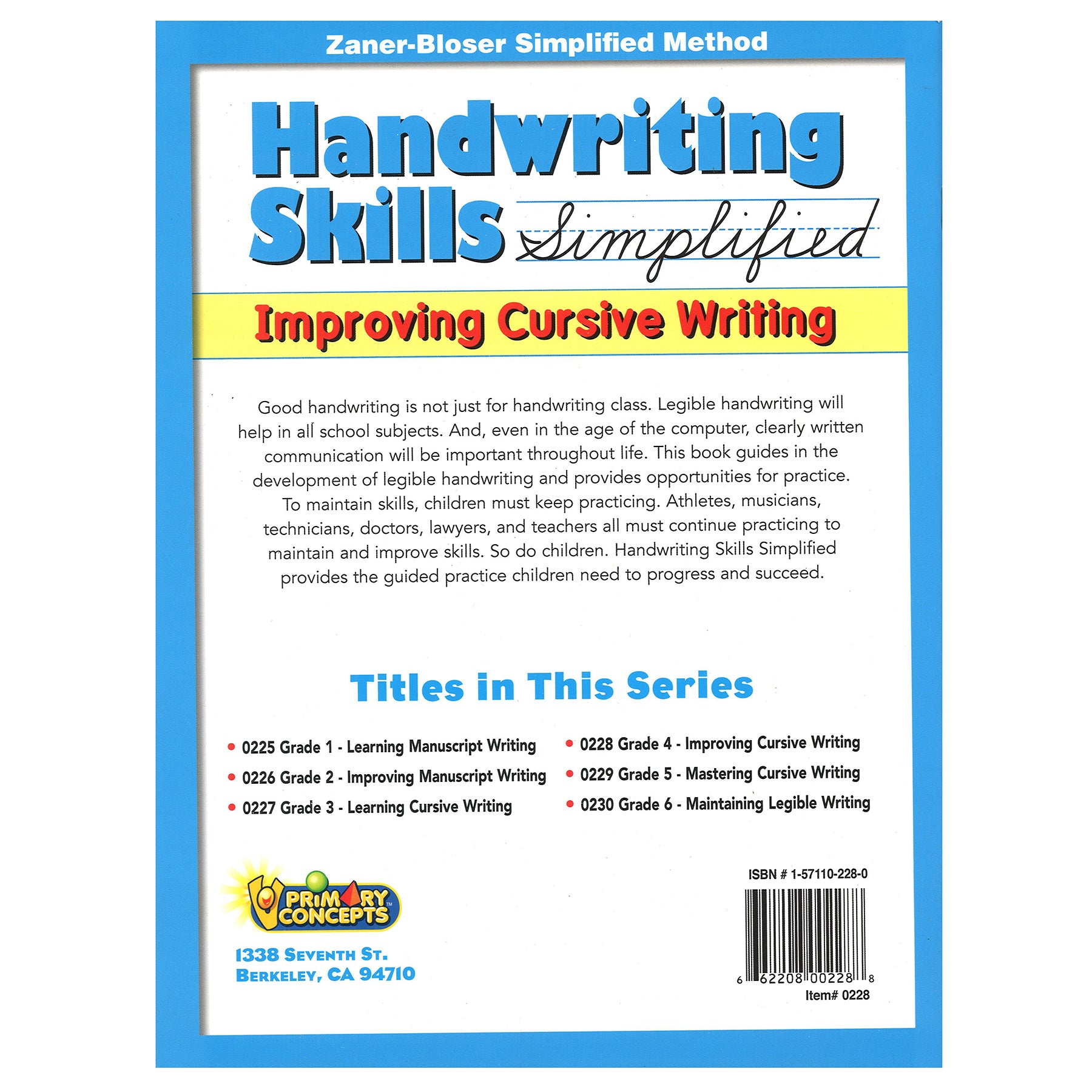 Handwriting Skills Simplified Book: Improving Cursive Writing