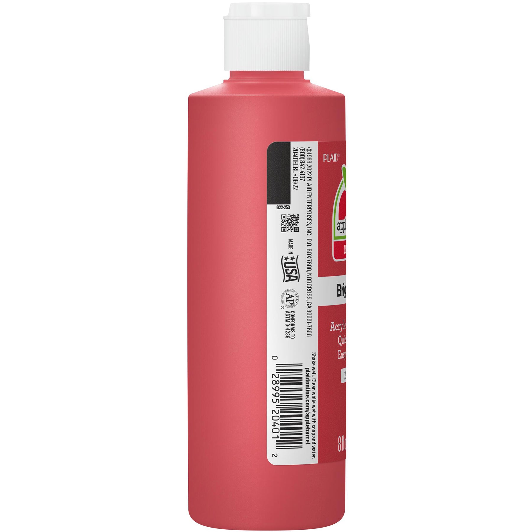 Acrylic Paint Matte, 8oz., Bright Red