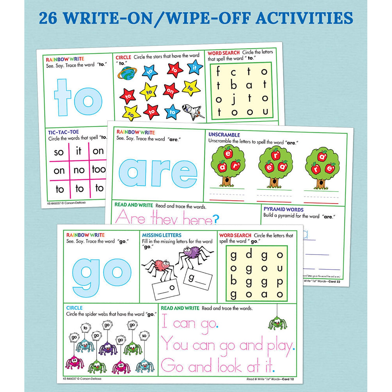 Write On/Wipe Off: Read and Write First Words Manipulative, Grade PK-2