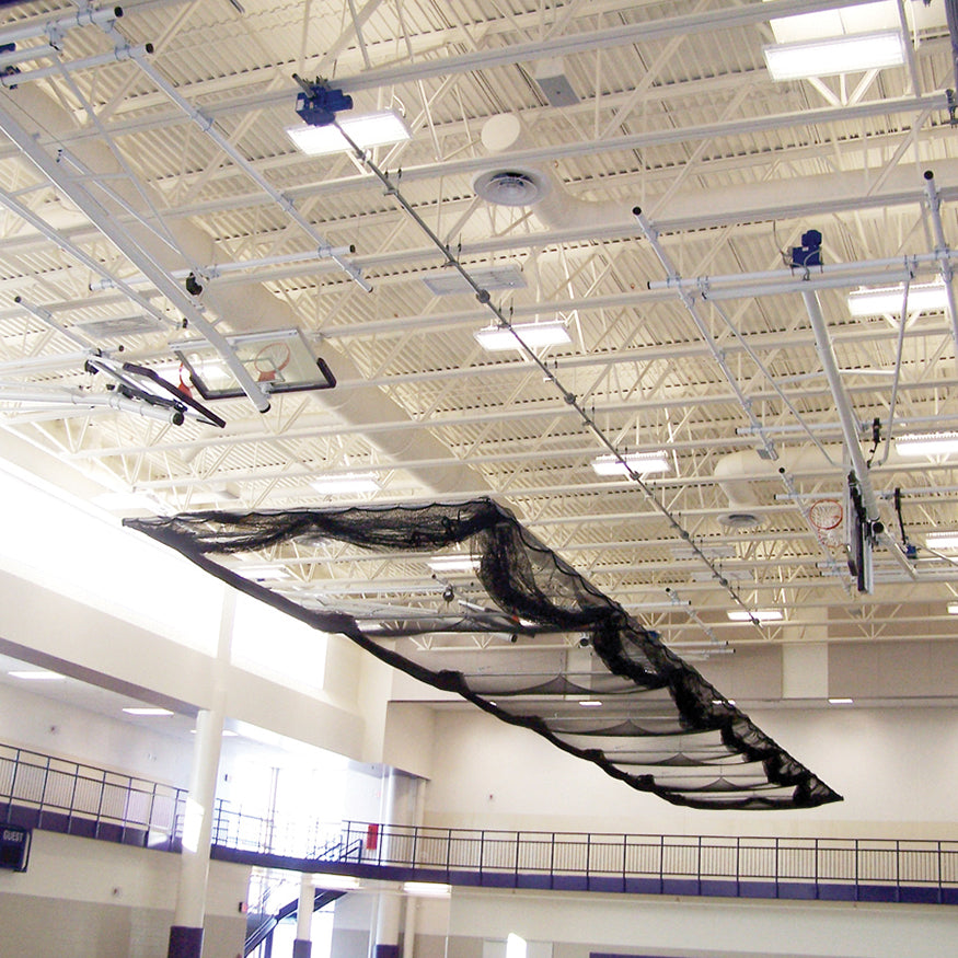 Batting Cages - Ceiling Suspended, Retractable  (70 ft.L x 12 ft.W x 11 ft.H) - (1-3/4 in. Mesh - Baseball) (Black)