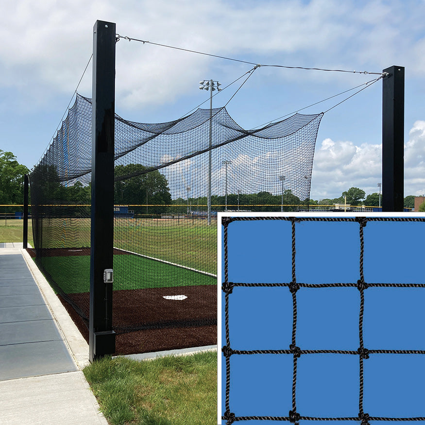 Batting Tunnel Net - All-Star - #36 Knotted Nylon Net - 1-3/4 in. Square Mesh   (55 ft.L x 14 ft.W x 12 ft.H)