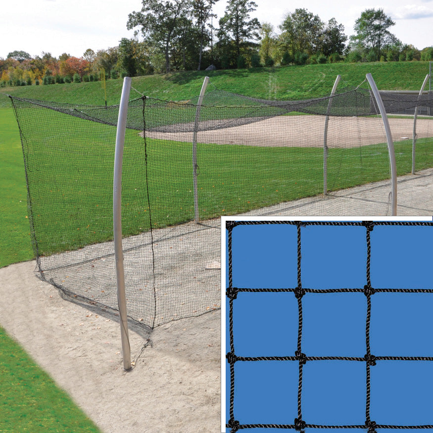 Batting Tunnel Net - Pro Climatized - #42 High Abrasion-Resistant - 2mm Twisted Poly Fiber - 1-3/4 in. Square Mesh  (70 ft.L x 14 ft.W x 12 ft.H)