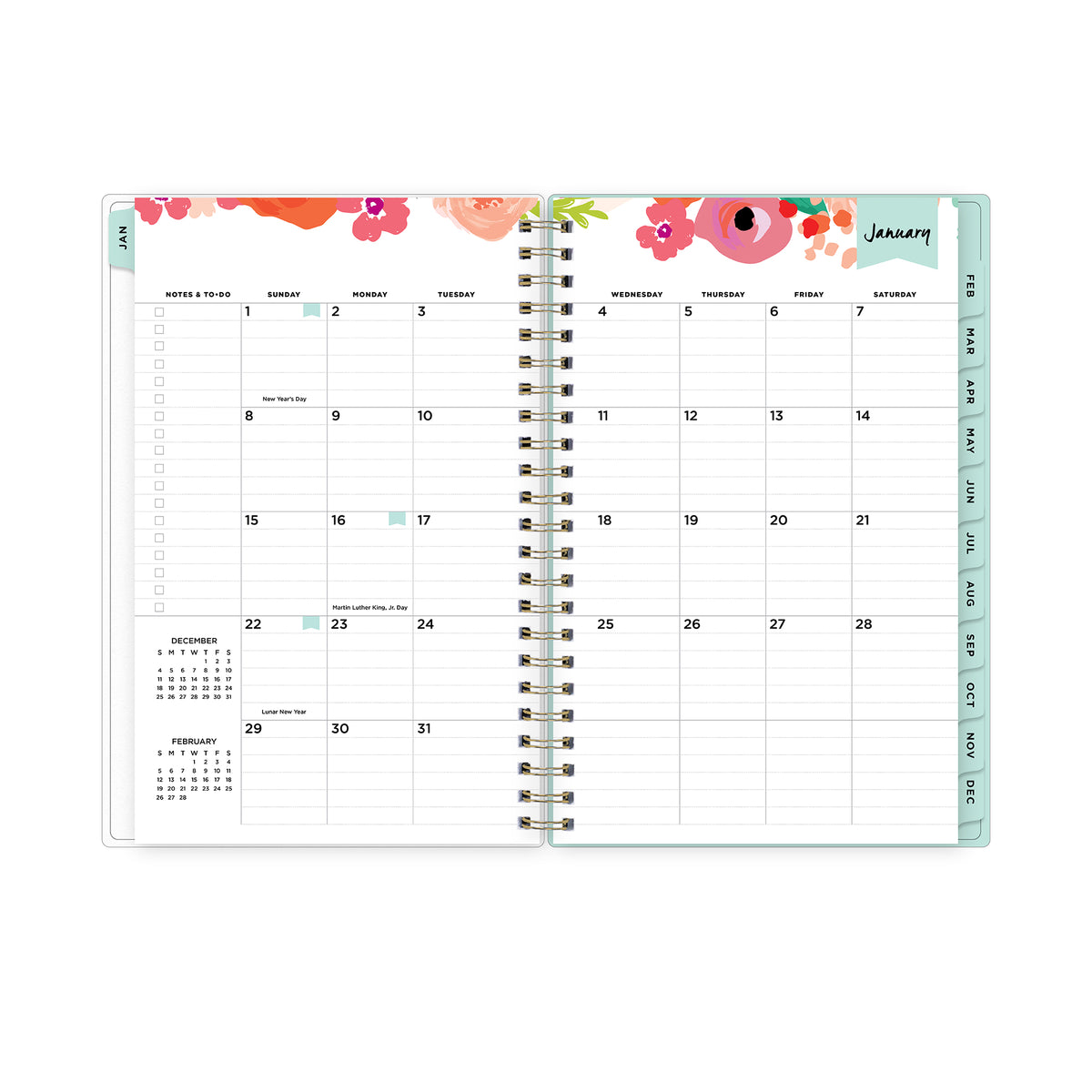 PLANNING CAL DD SECRET GARDEN MINT