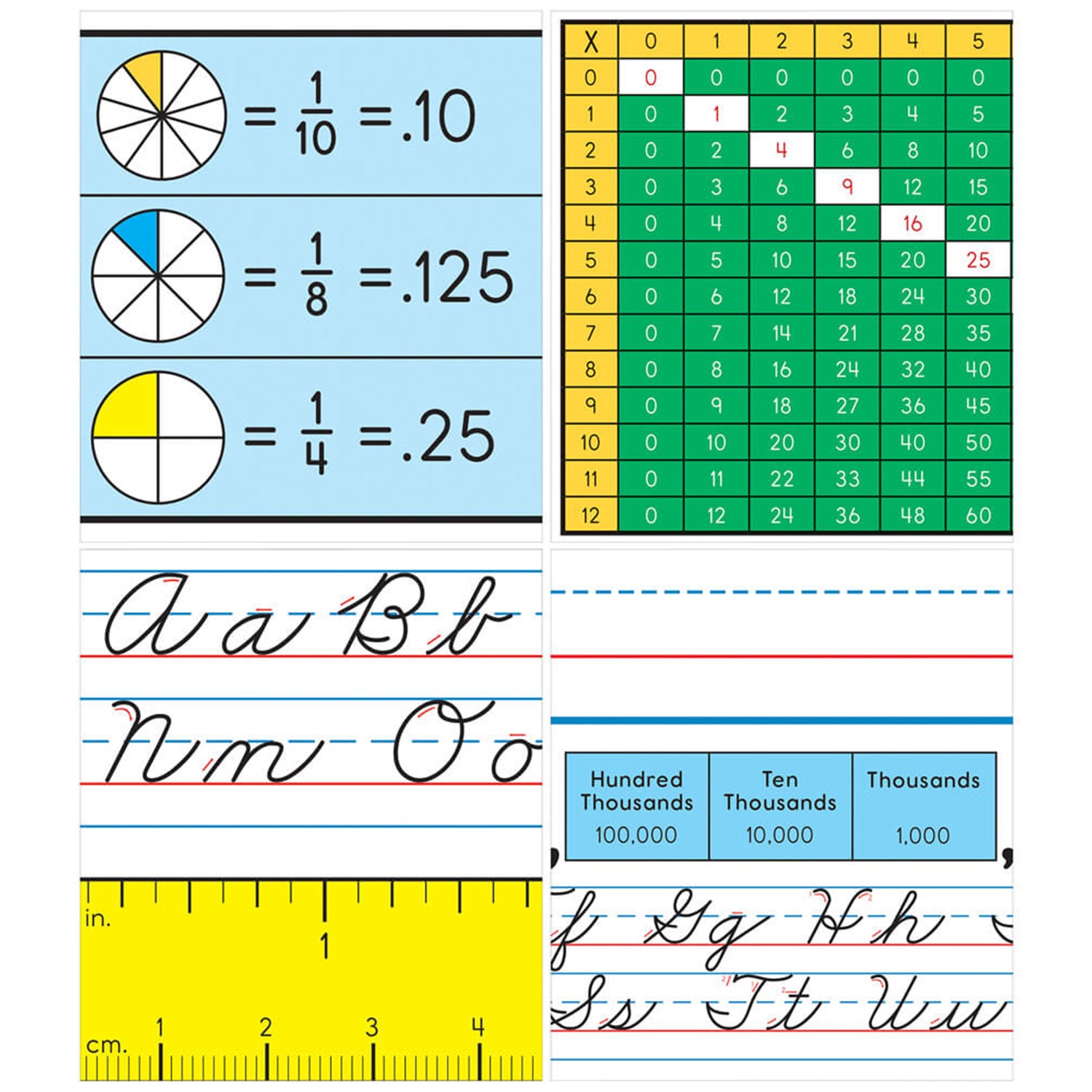 Traditional Cursive Nameplates, Grade 2-5, Pack of 36