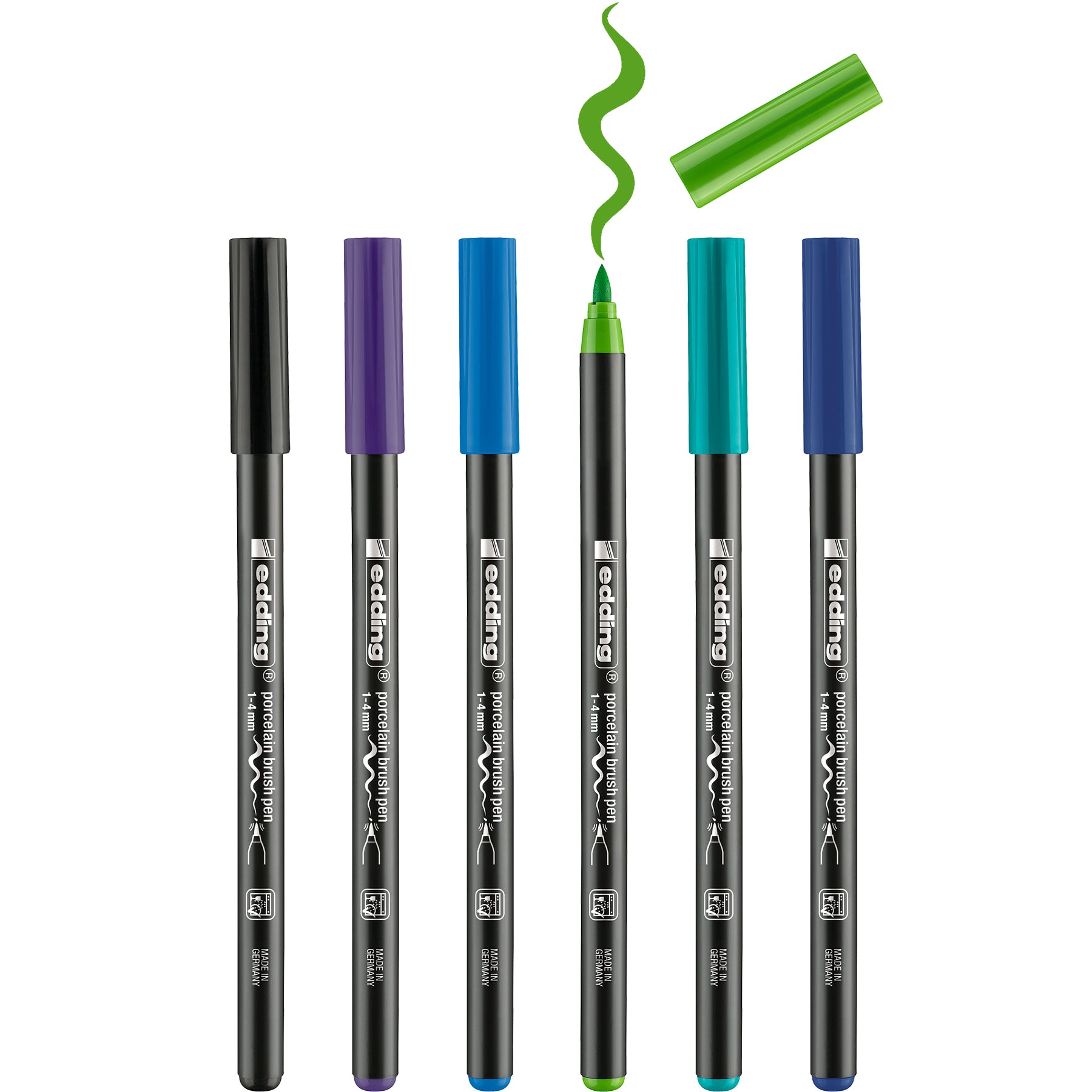 edding 4200 Porcelain Brush Pen - Set of 6 - Cool