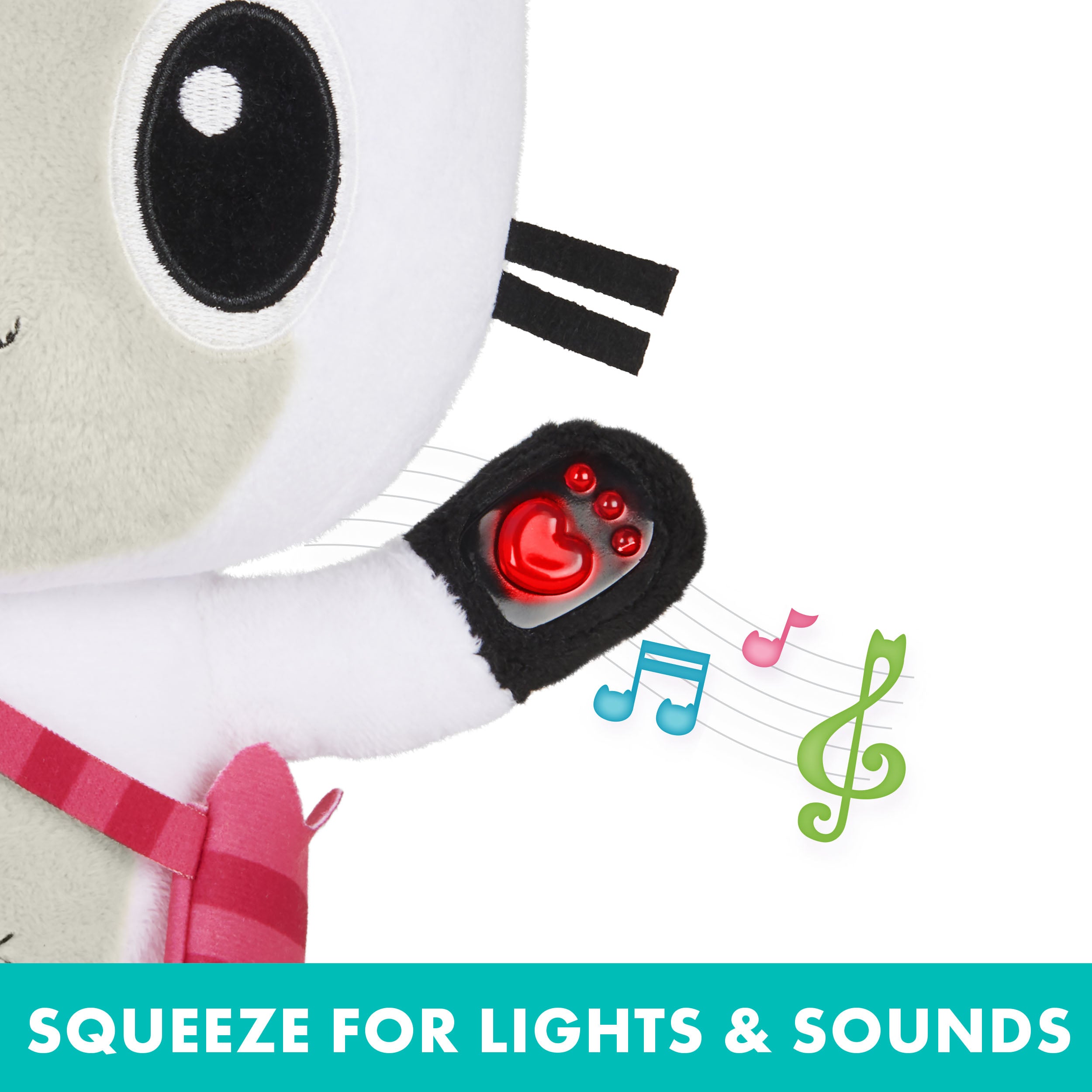 Gabby’s Dollhouse, 13-inch Talking Pandy Paws Plush Toy with Lights, Music and 10 Sounds and Phrases