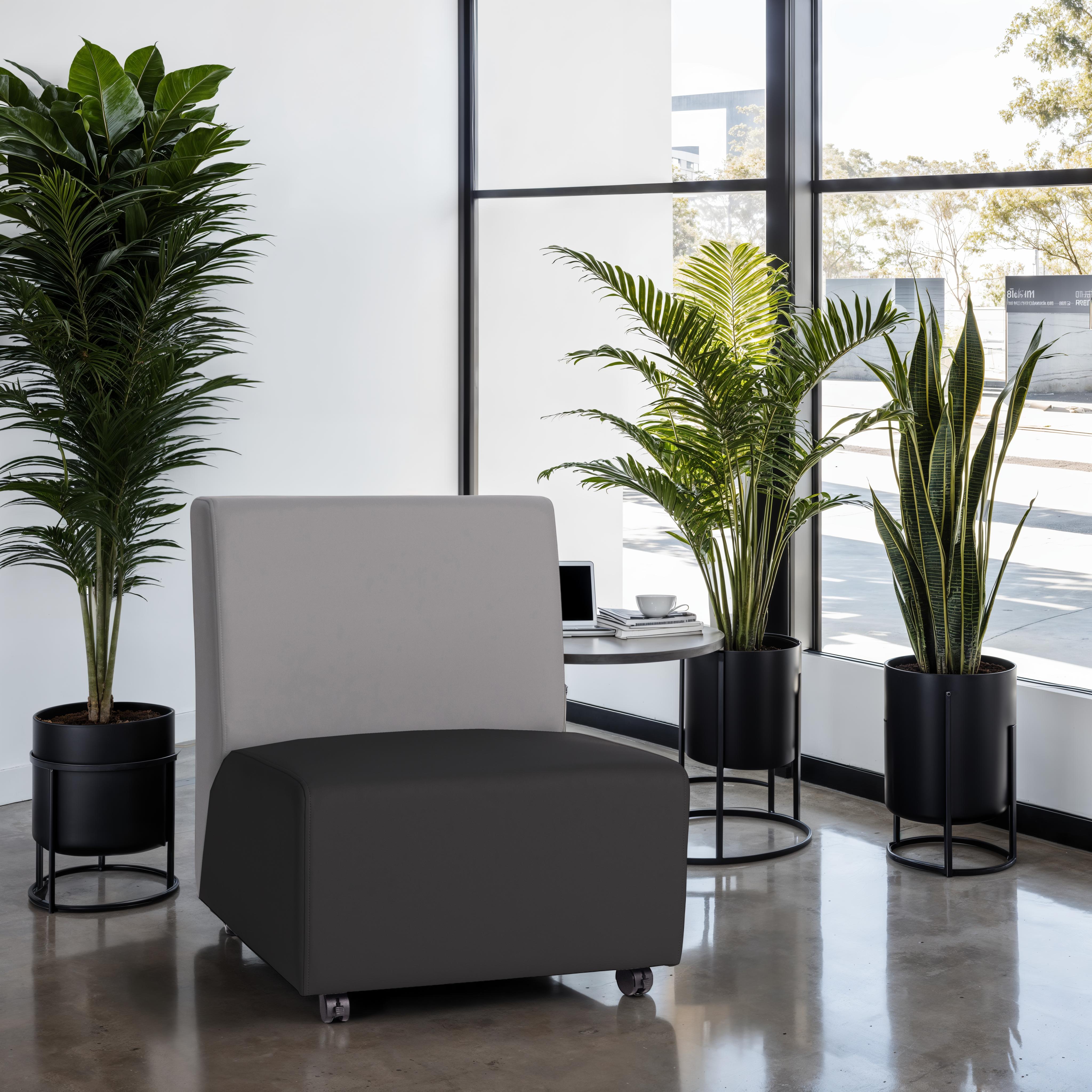 Pro Series Upholstered Armless Mobile Chair - Black/Gray