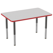 30" x 48" Rectangle T-Molding Activity Table with Adjustable Super Legs - Gray/Red/Black
