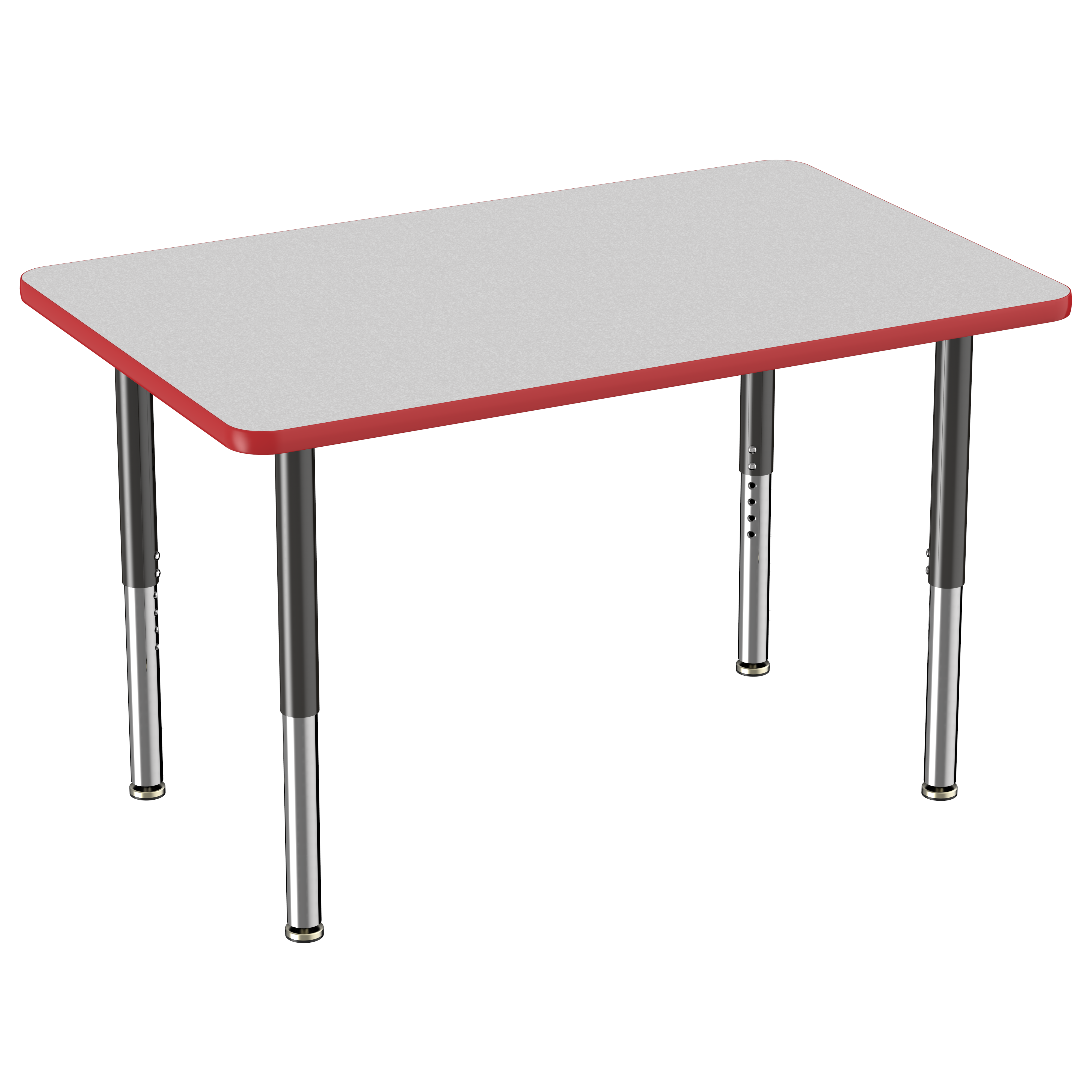 30" x 48" Rectangle T-Molding Activity Table with Adjustable Super Legs - Gray/Red/Black