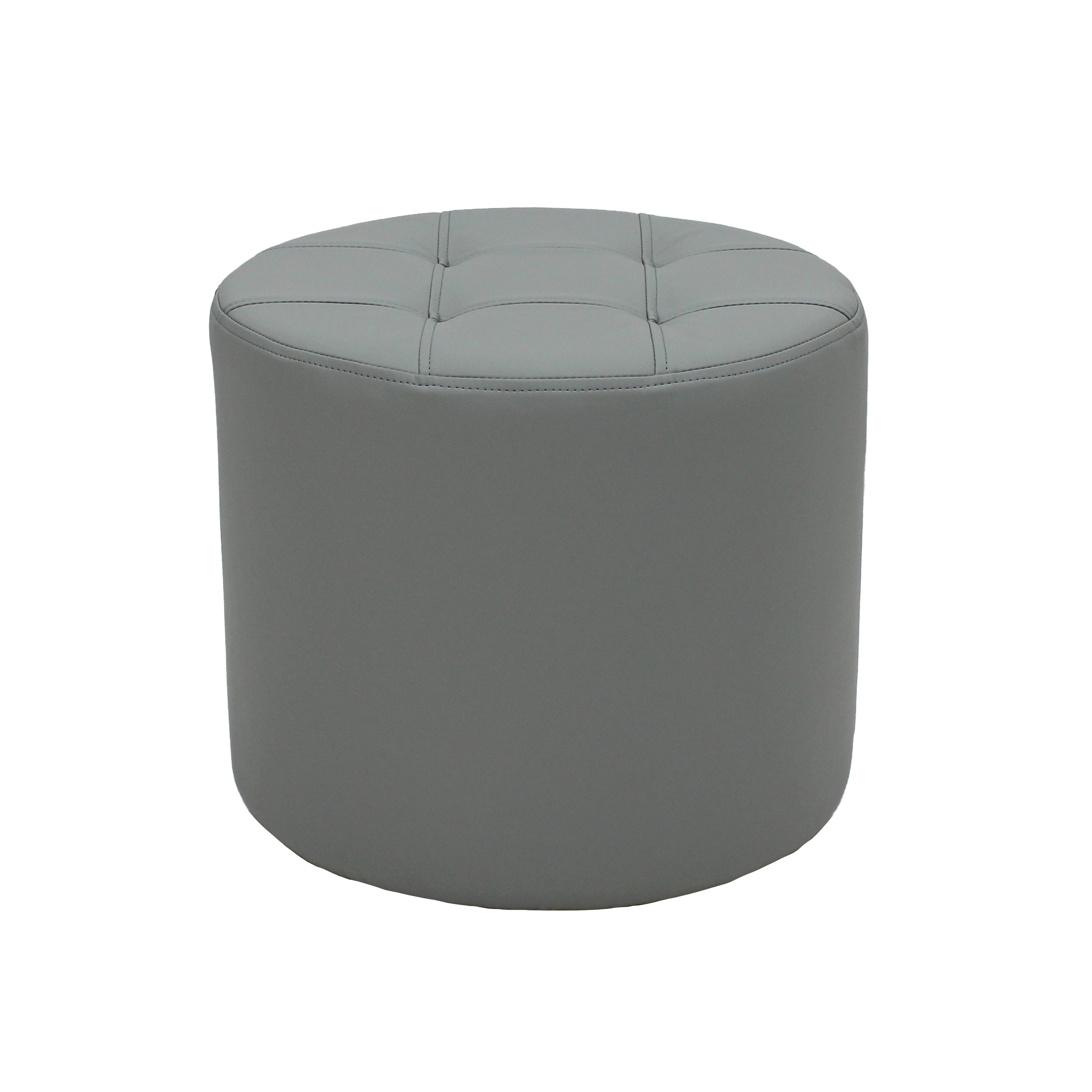 Tufted Round Ottoman 16" Height - Gray