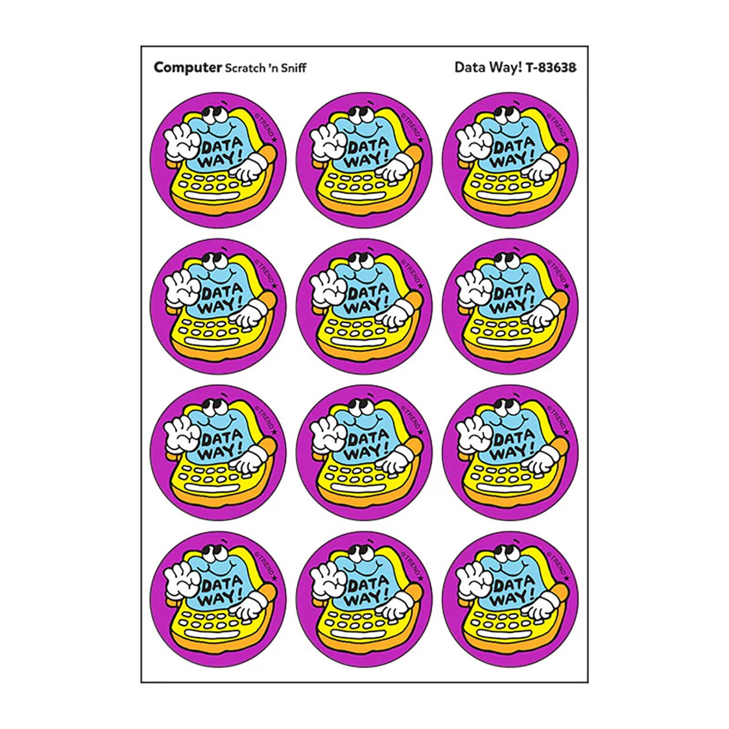 Data Way!/Computer scent Retro Scratch 'n Sniff Stinky Stickers®, 24 ct.