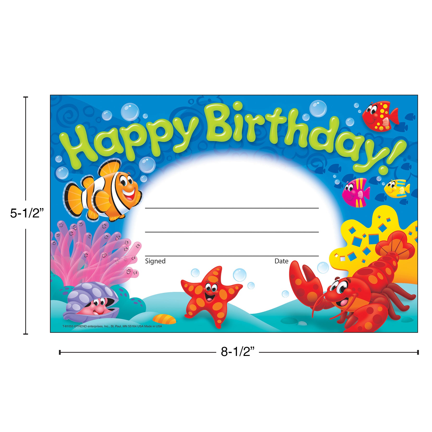 Happy Birthday! Sea Buddies™ Recognition Awards, 30 ct