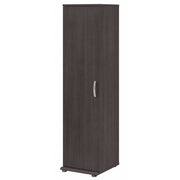 Bush Business Furniture Universal Tall Narrow Storage Cabinet with Door and Shelves in Storm Gray - 15.67" Width x 17.2" Depth x 61.81" Height