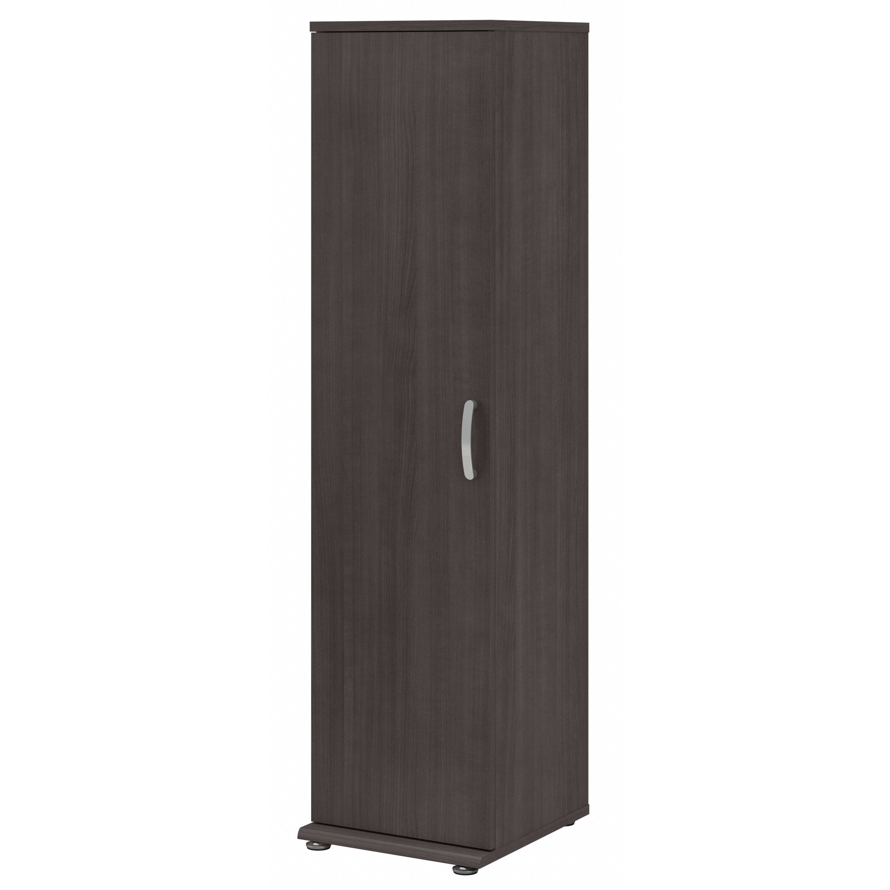 Bush Business Furniture Universal Tall Narrow Storage Cabinet with Door and Shelves in Storm Gray - 15.67" Width x 17.2" Depth x 61.81" Height