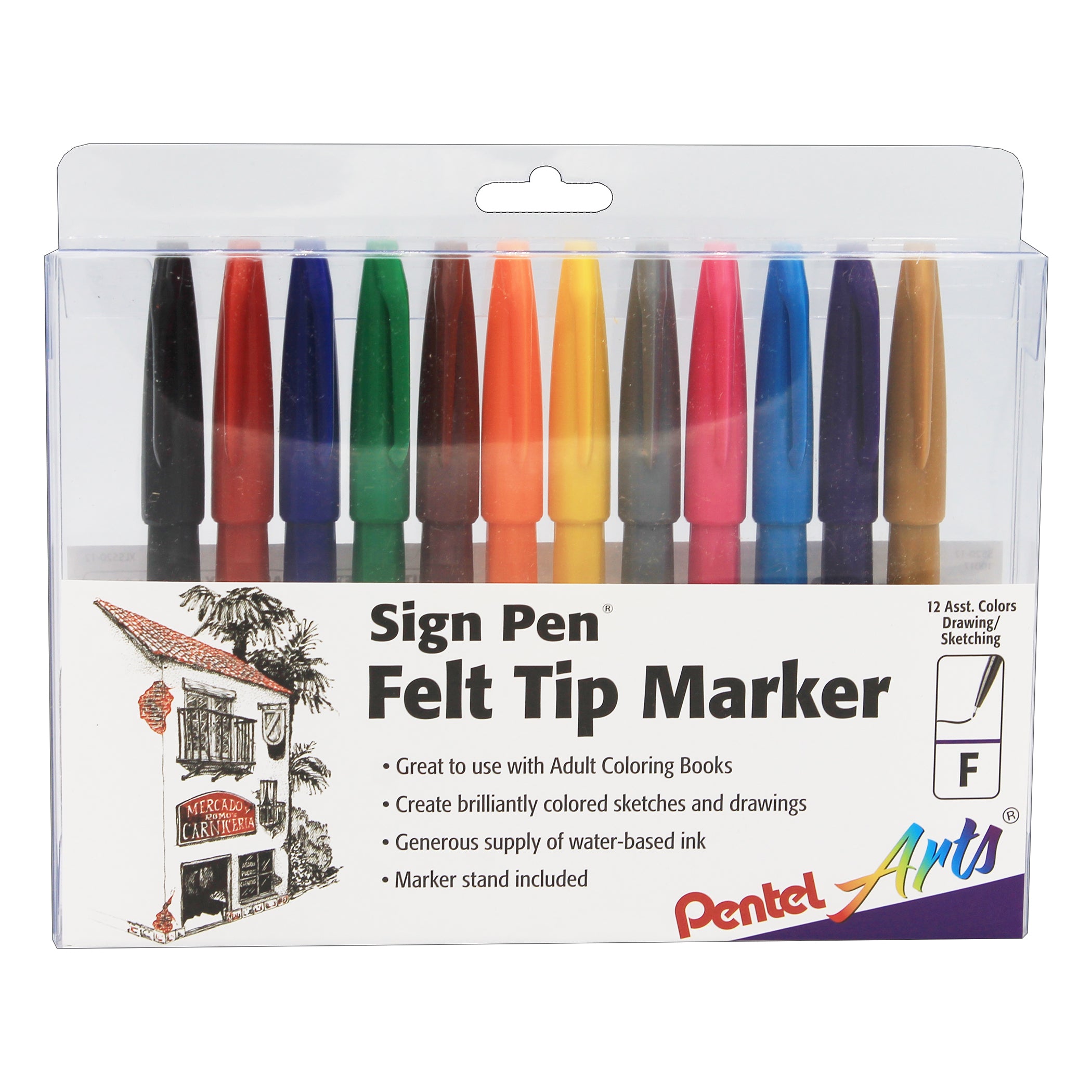 Sign Pen®, Fine Point Color Markers, Assorted, Pack of 12