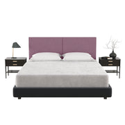Jaxx Panelist Modern Padded Headboard- Set of 2 Wall Mounted Panels (Each 22.5" x 30")- Queen Double Tall, Microvelvet Plum