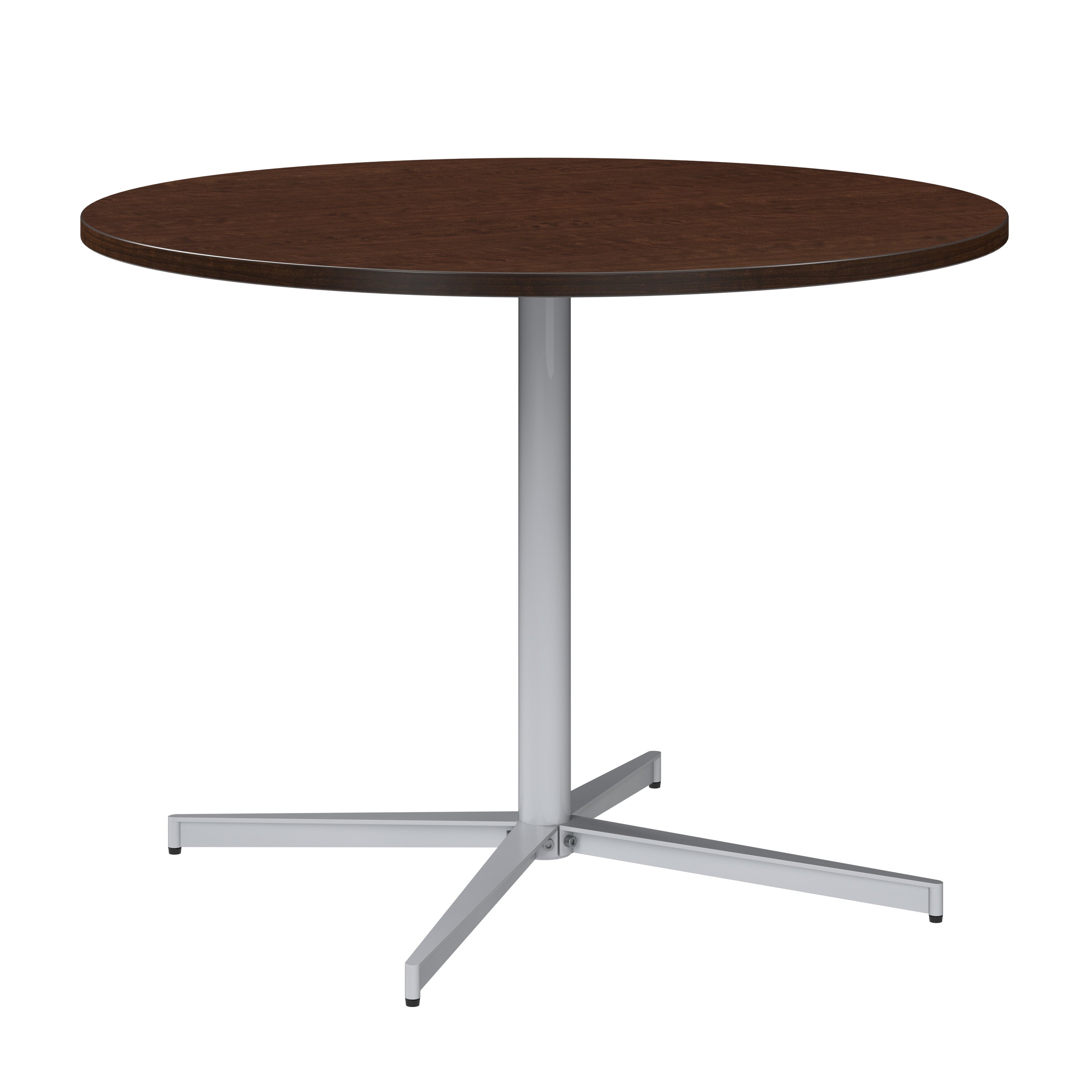 Bush Business Furniture 42-inch Round Conference Table with Metal Base in Mocha Cherry - 41.38" Width x 41.38" Depth x 30.33" Height