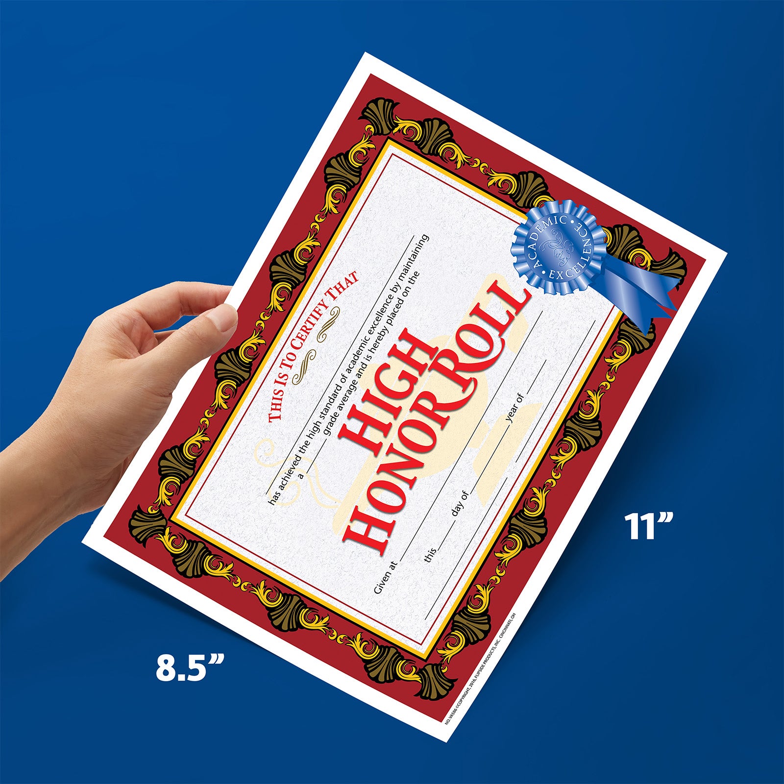 High Honor Roll Certificate, 8.5" x 11", Pack of 30