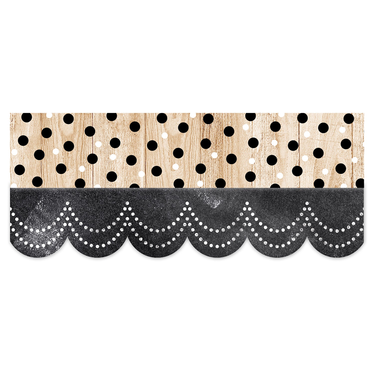 Core Decor Polka Dots on Wood EZ Border, 48 Feet