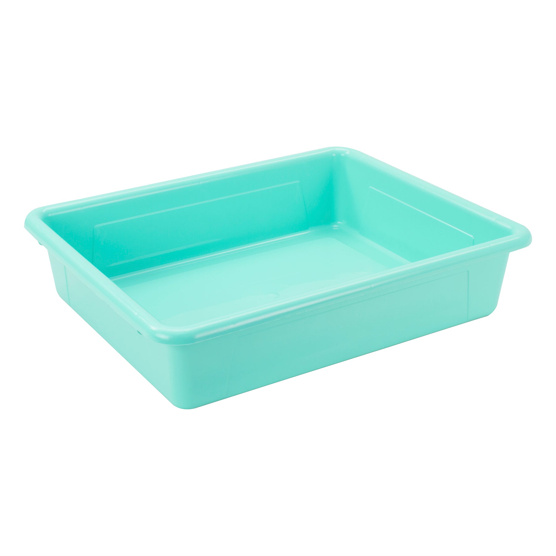 Flat Storage Tray with Lid, Teal