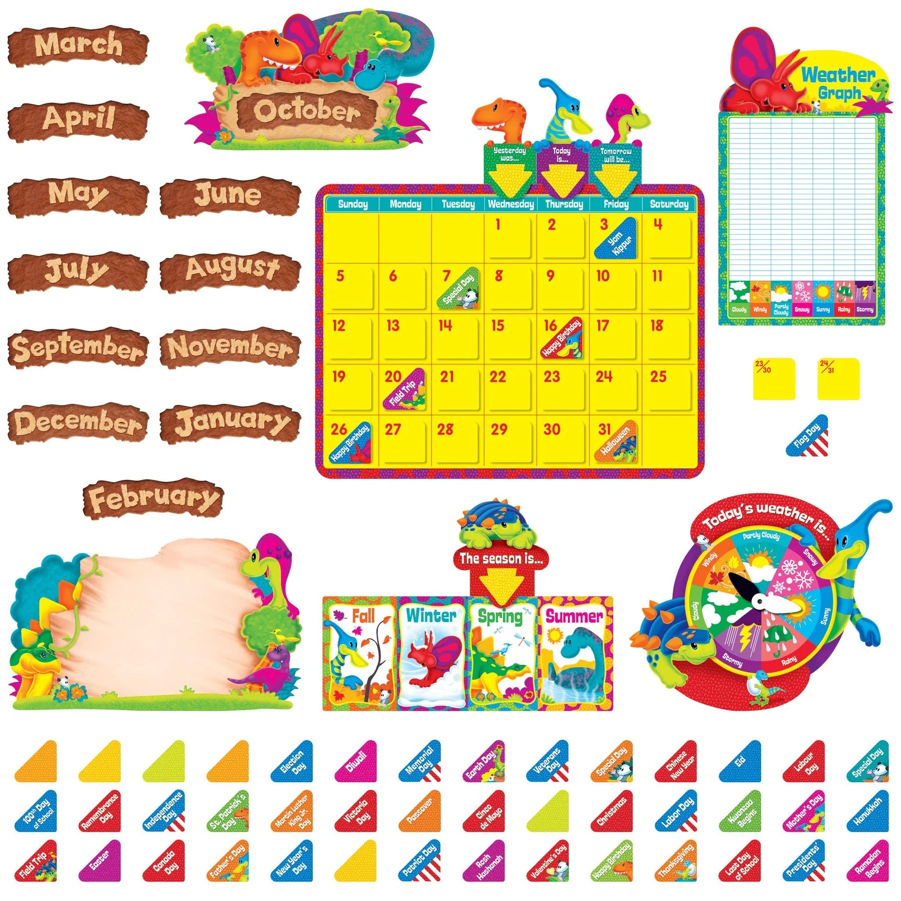 Dino-Mite Pals® Calendar Bulletin Board Set