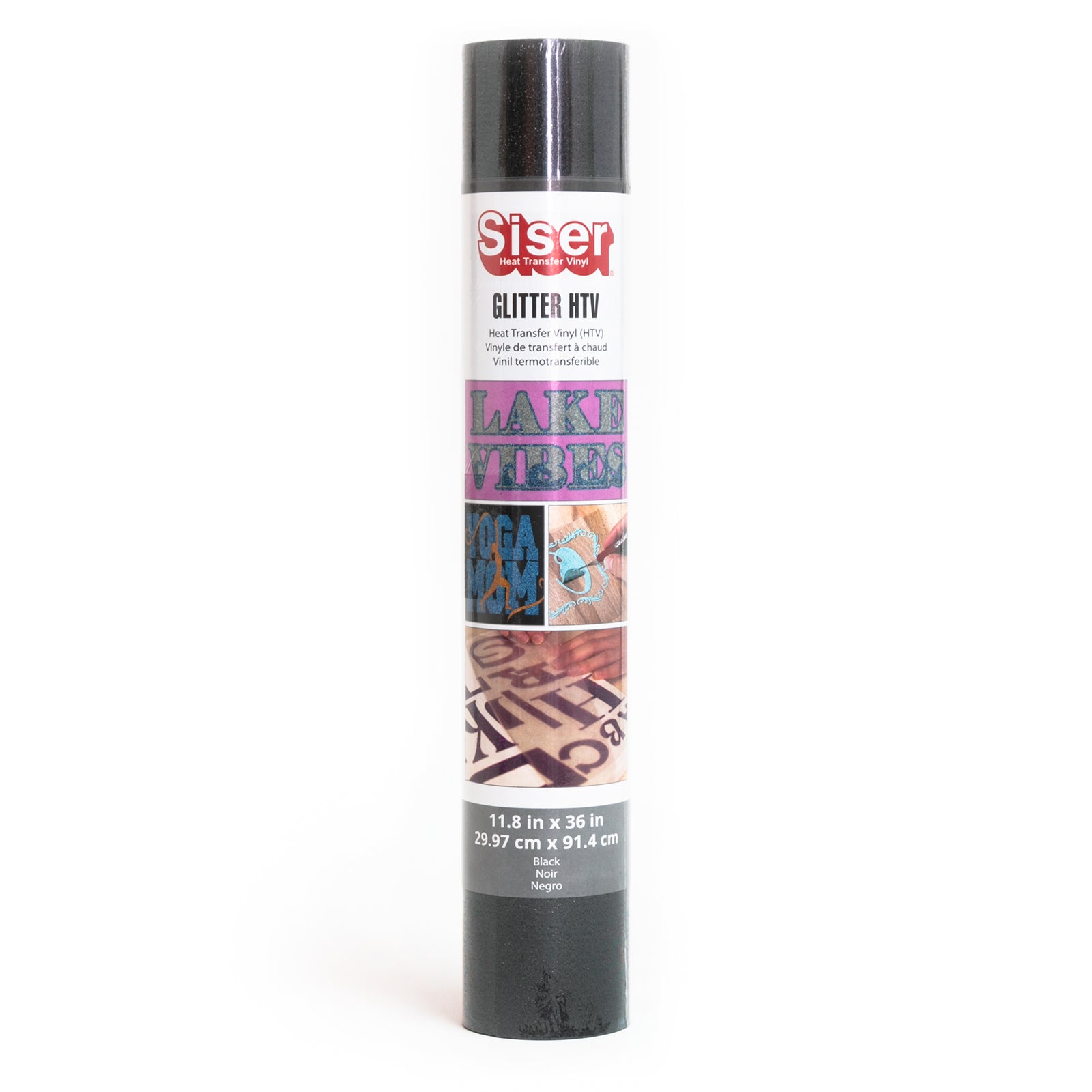 Glitter HTV Heat Transfer Vinyl, 36", Black
