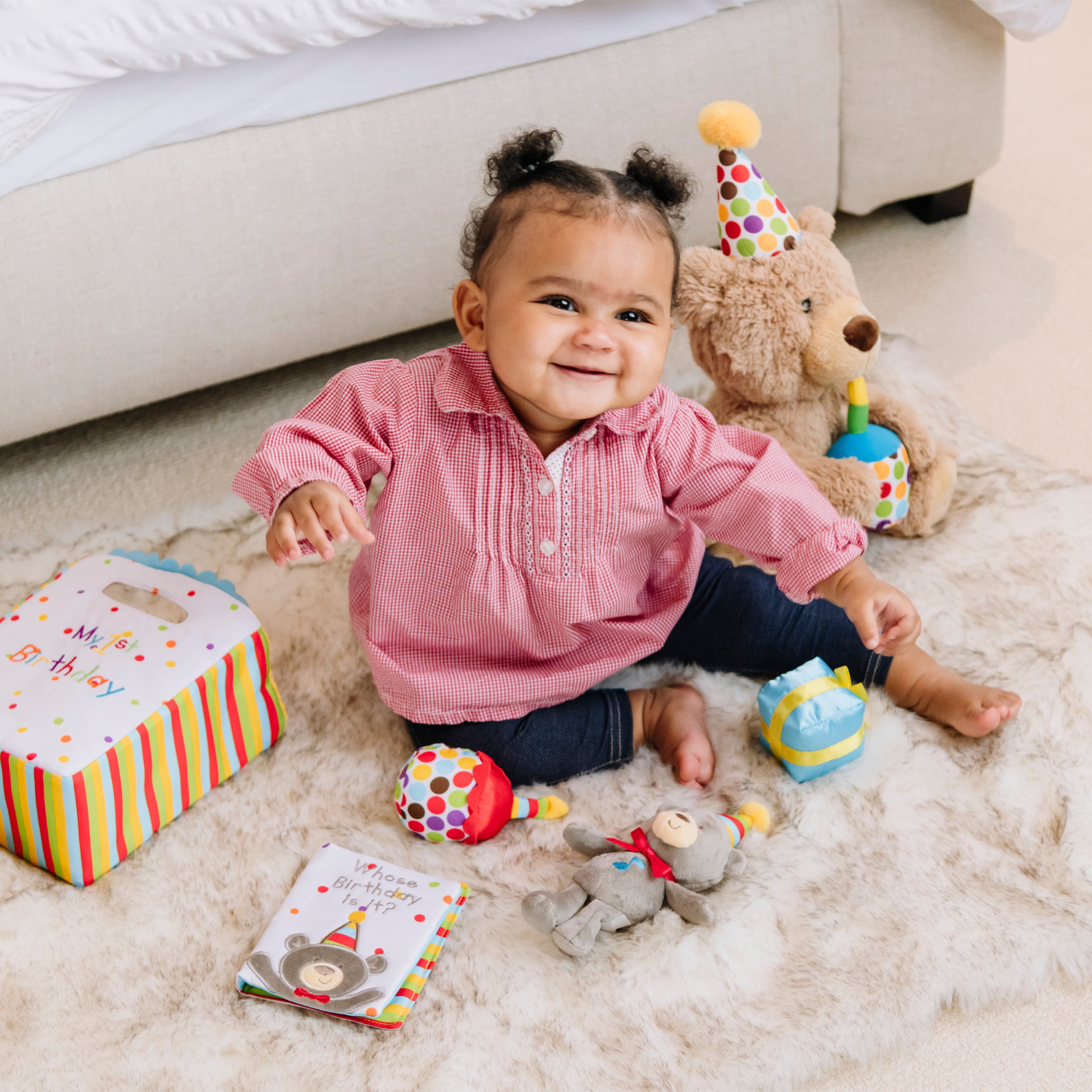 Baby GUND, My First Birthday-Themed 5-Piece Plush Playset, Sensory Toys for Babies, 8”