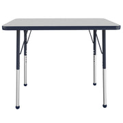 24" x 36" Rectangle T-Molding Activity Table with Adjustable Standard Ball Glide Legs - Gray/Navy