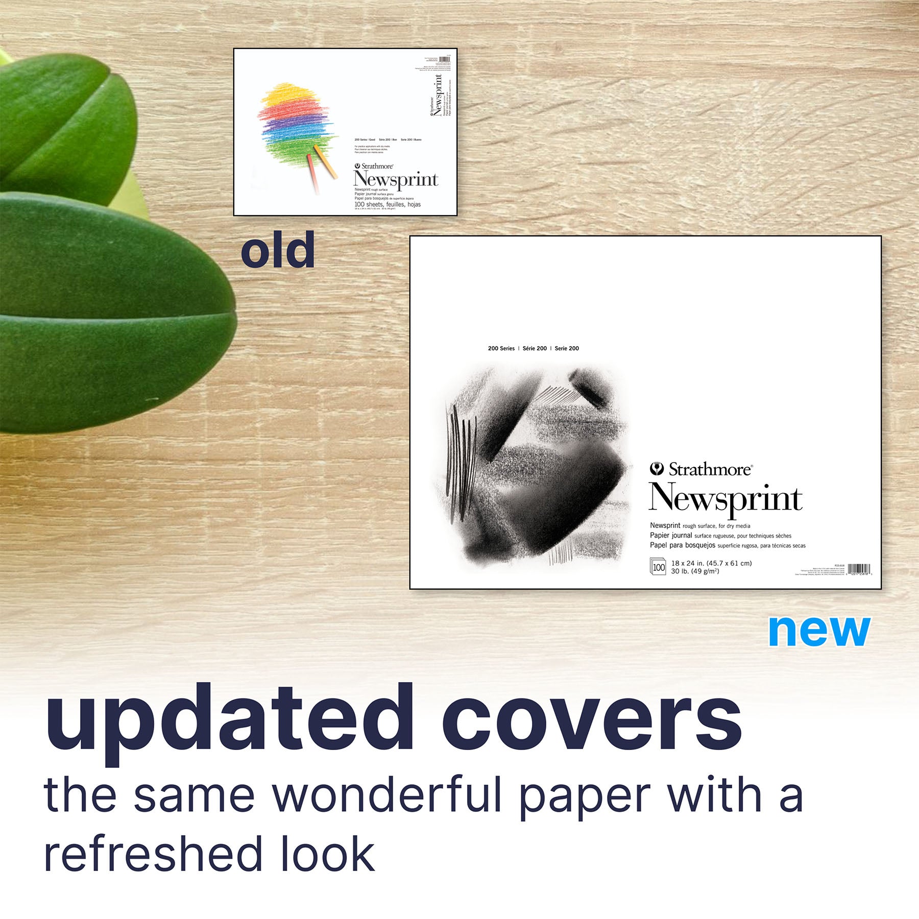 200 Series Newsprint Paper Pad, Tape Binding, 100 Sheet, 18x24 inch, 1 Count