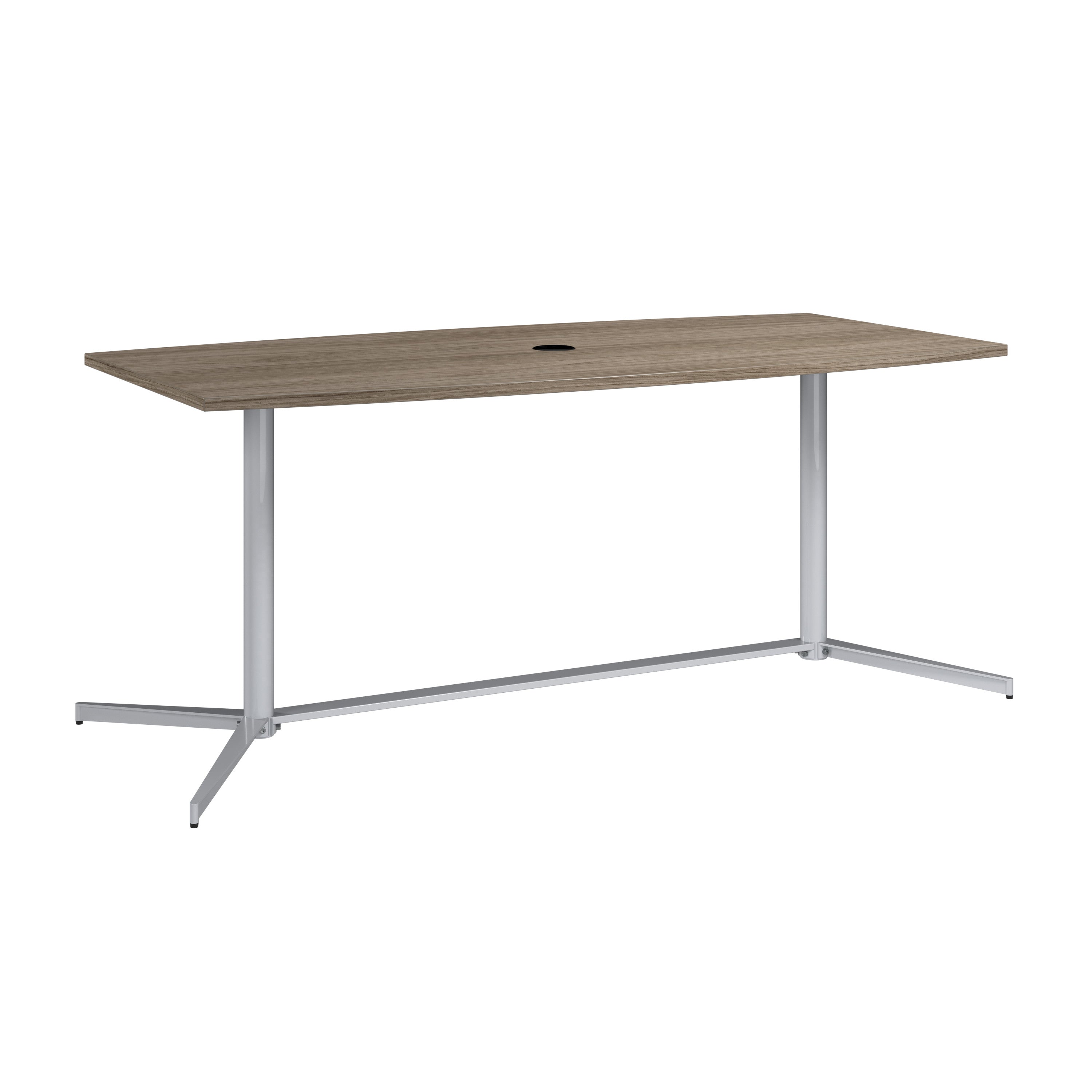 Bush Business Furniture 72-inch Office Conference Table with Metal Base in Modern Hickory - 73.25" Width x 35.98" Depth x 30.28" Height