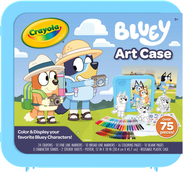 Crayola Bluey Create & Color Art Case (75+pcs), Bluey Coloring Pages & Stickers, Kids Art Kit, Bluey Gift for Girls & Boys, 5+