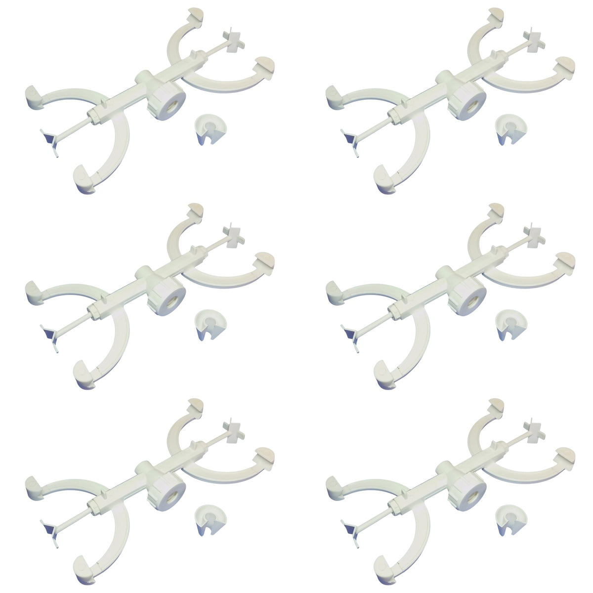 Clamp, Burette, Double, Fisher-Type, Polypropylene, Pack of 6