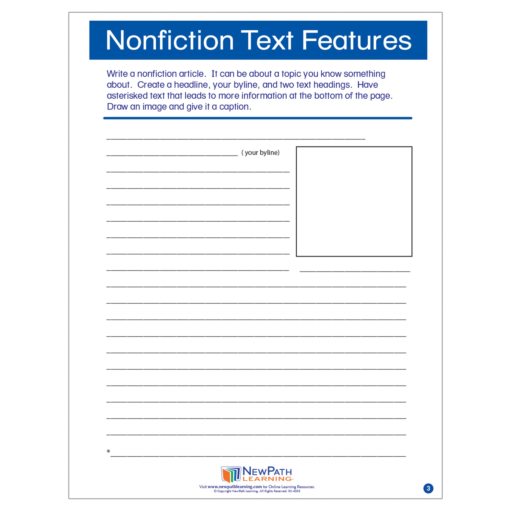 Nonfiction Text Features Learning Center, Grades 3-5