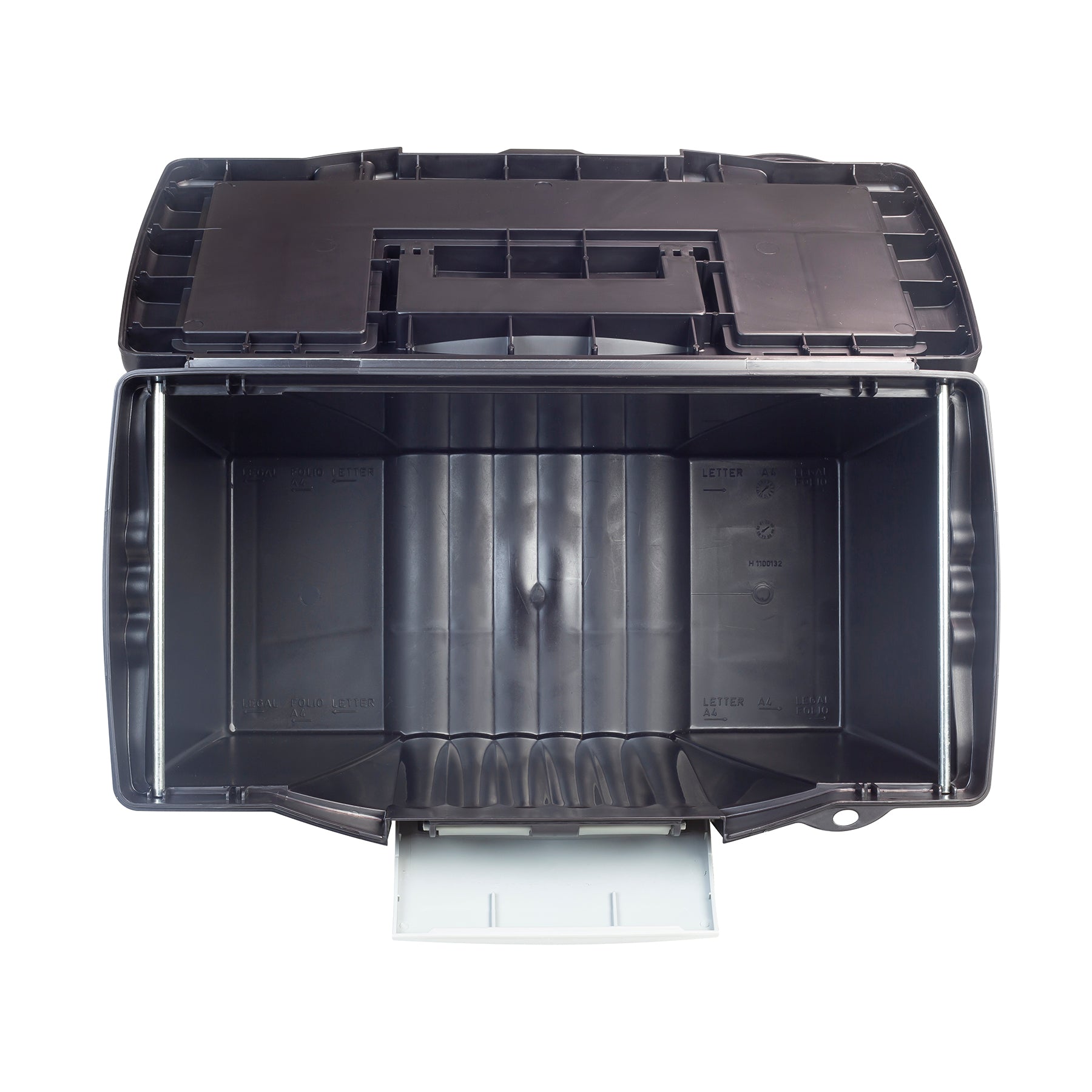 Letter/Legal Portable File Box, Black