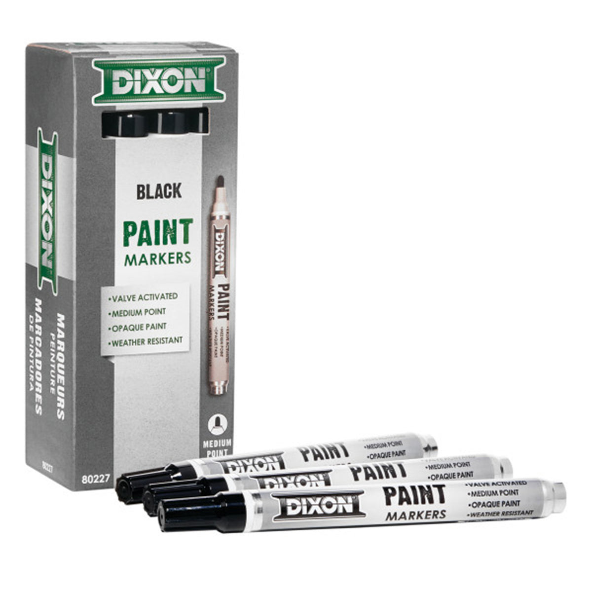 PAINT MARKERS MED TIP 12CT BLACK